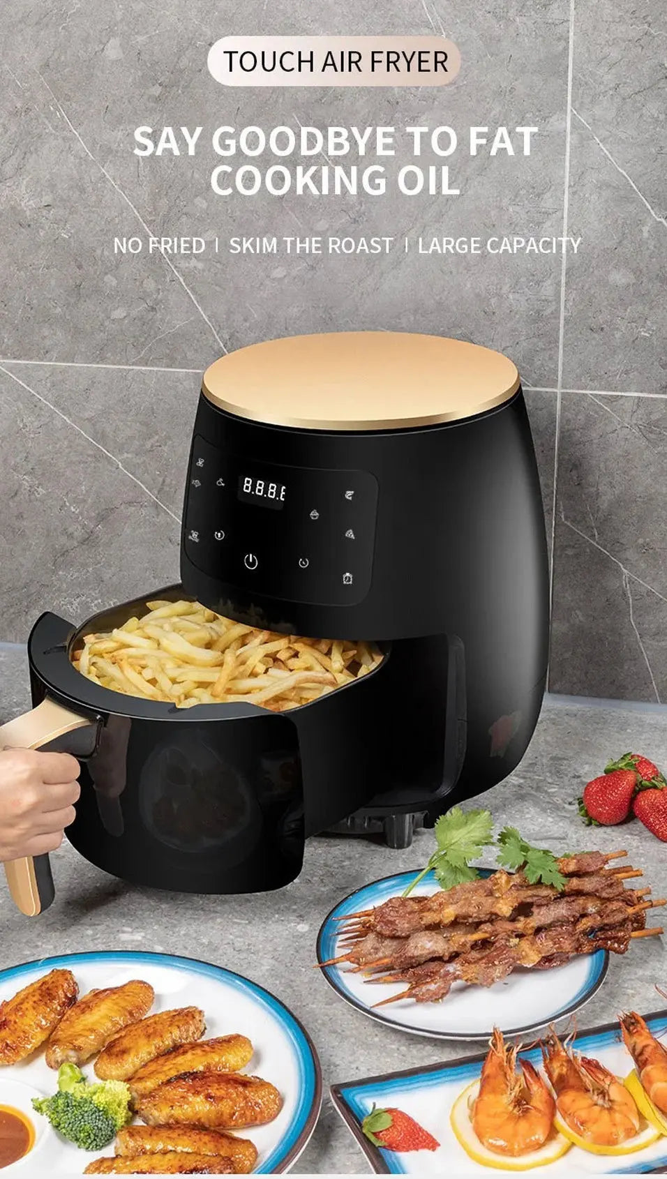 WERGANUASA 6L Smart Touch Air Fryer